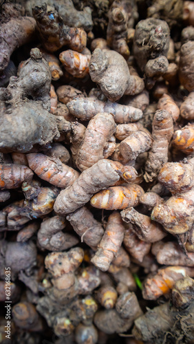 pile of turmeric in a traditional market