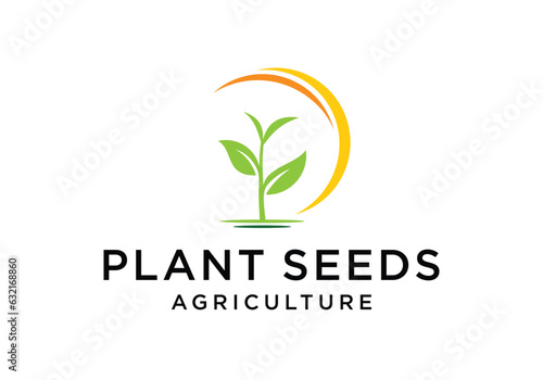 Organic plant seed logo design template