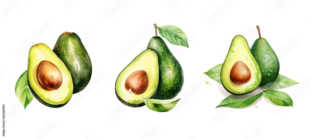 creamy avocado watercolor creamy avocado watercolor