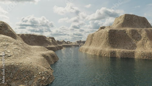 Moscow, Russia - March 05 2023: Landscape, River, CG