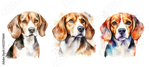 small beagle watercolor © sevector