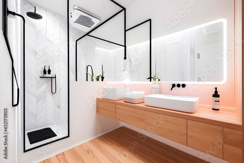 modern bathroom interior with sink generative AI