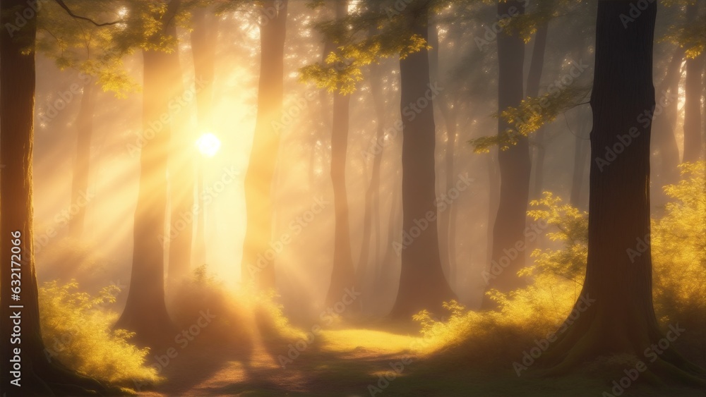 Fototapeta premium sunset in the forest