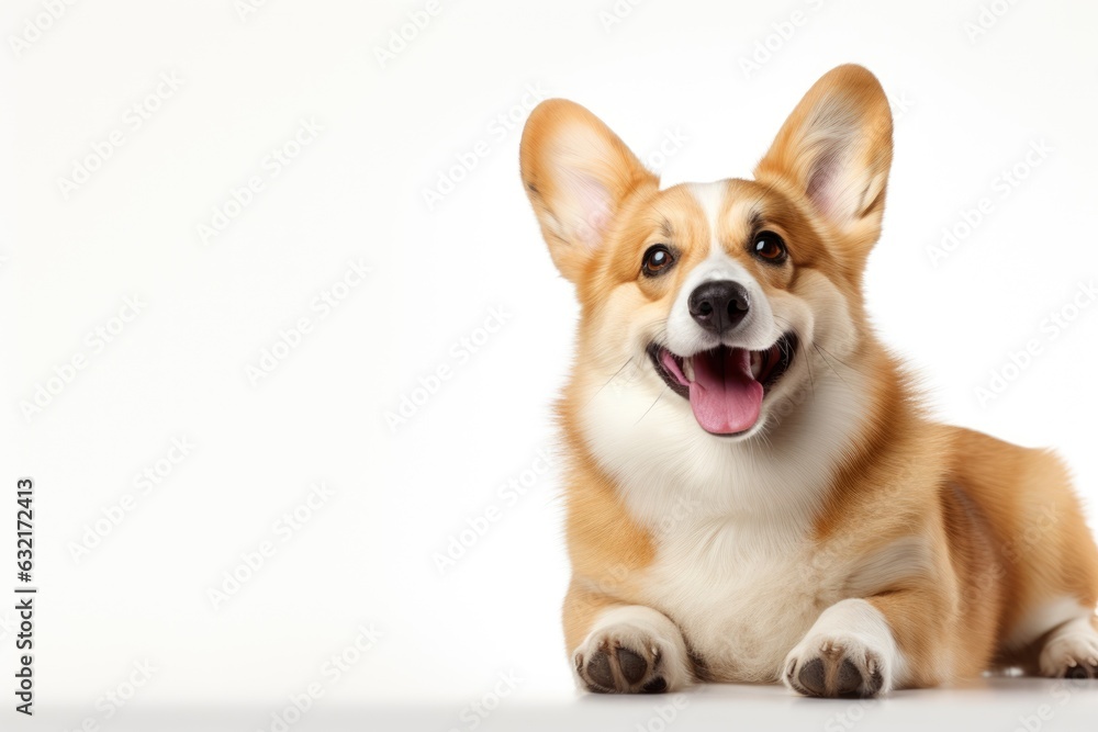 cute corgi on white background, AI Generated