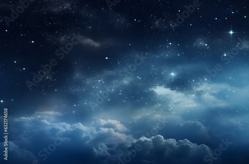 space night sky with cloud and star, abstract background. High quality photo.Generative AI.