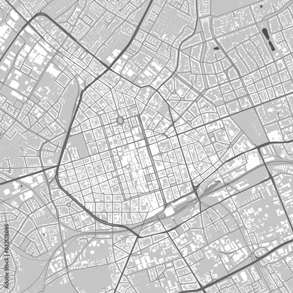 Krefeld map with buildings