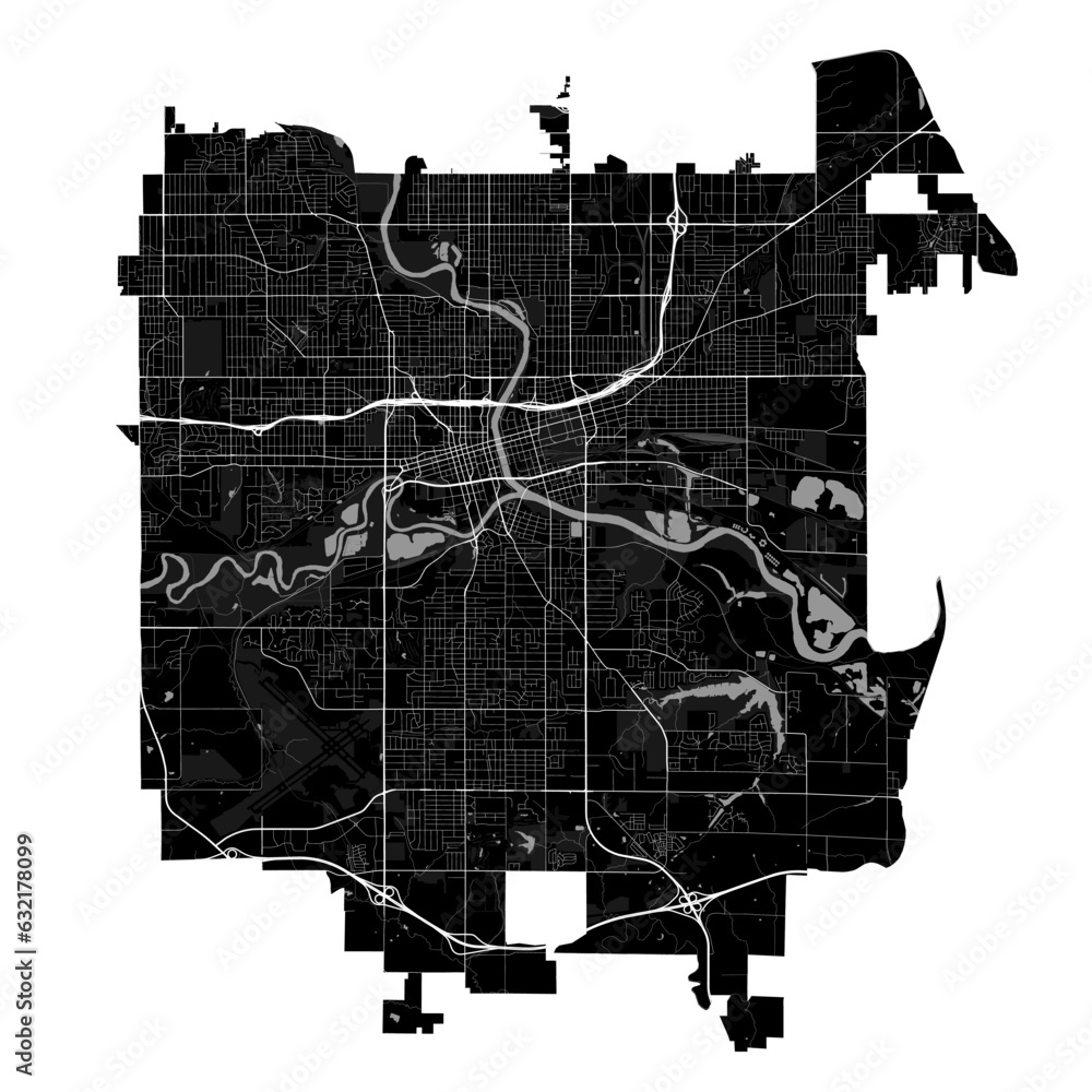 Des Moines city map, capital of the USA state of Iowa. Municipal ...