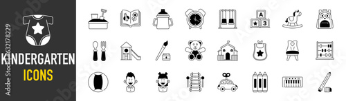 Set of kindergarten Icons. Simple Premium style icons pack. Vector illustration

