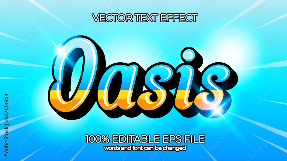 Oasis editable text effect style, EPS editable text effect Oasis editable text effect style, EPS editable text effect