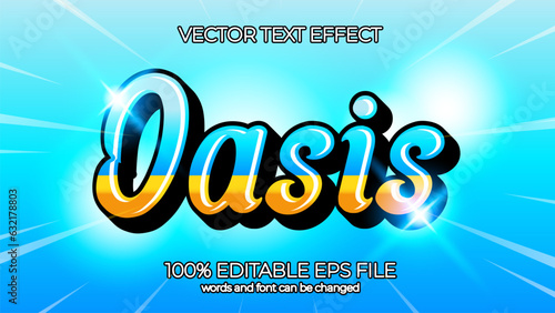 Oasis editable text effect style, EPS editable text effect