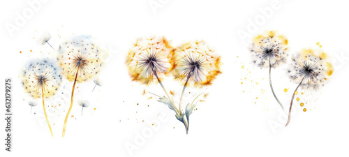 wind dandelion blow seeds watercolor