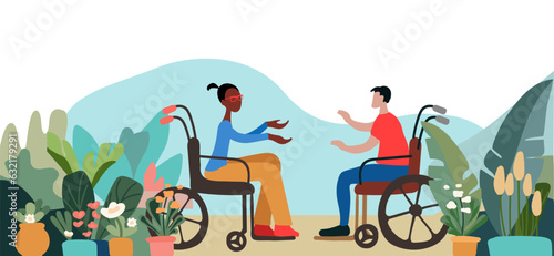 Meeting friends in wheelchairs
