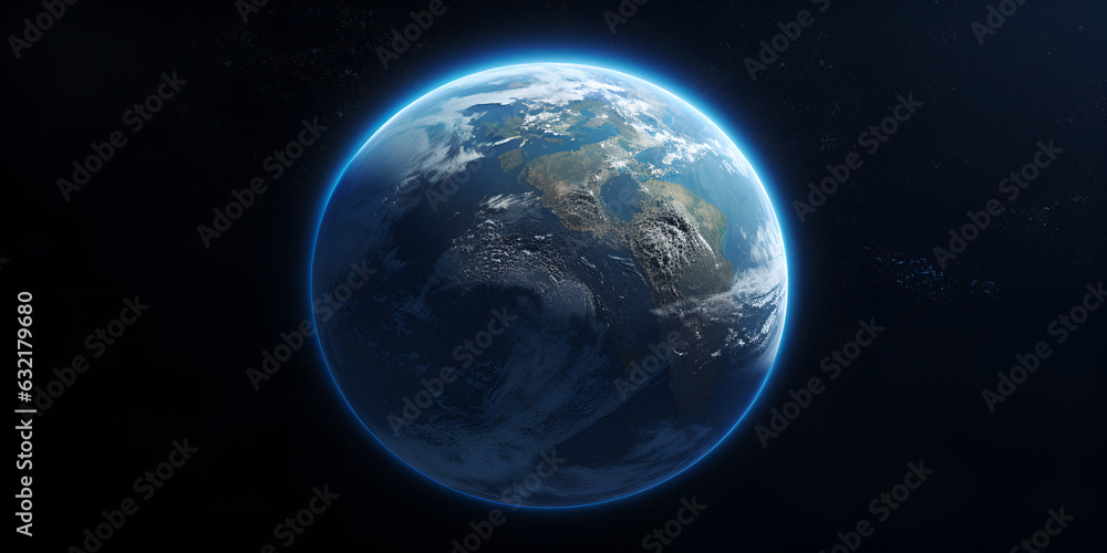 Planet Earth from outer space,  a view of the earth from space, 
Planet Earth Space Stock, generative Ai
