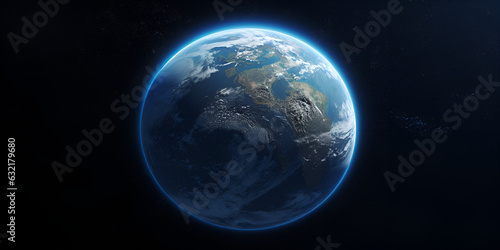 Planet Earth from outer space,  a view of the earth from space, 
Planet Earth Space Stock, generative Ai
 photo