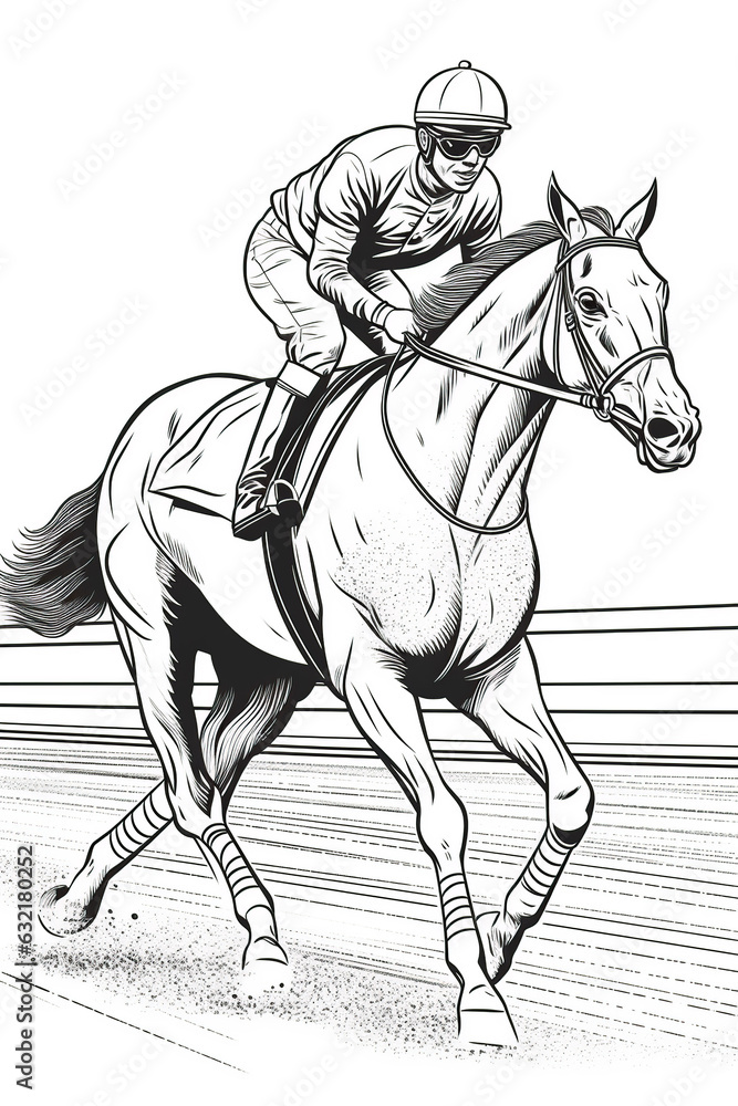 Fototapeta premium Equestrian sport - jockey riding a horse