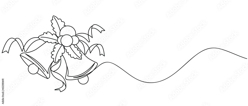 christmas vector bell line art style vector eps 10 christmas vector bell line art style vector eps 10