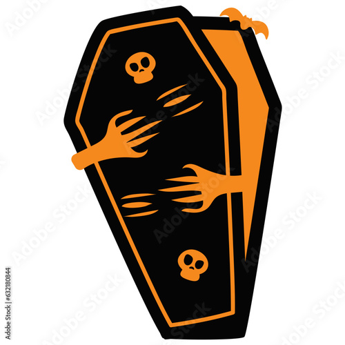 Coffin cartoon halloween decoration
