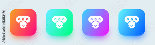 Password phishing solid icon in square gradient colors. Hacker signs vector illustration.