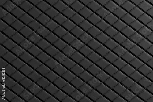 Black diagonally stitched upholstery background. Illustration as design element for website template backdrop and slide show presentation wallpaper