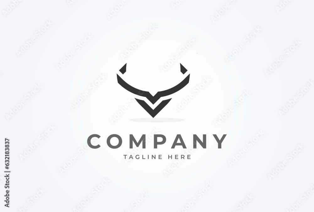 Initial V Horn logo. minimalist letter V with Horn design logo. vector illustration Initial V Horn logo. minimalist letter V with Horn design logo. vector illustration