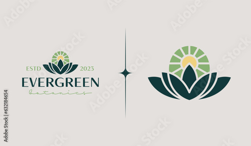 Leaf Flower Plant Logo Template. Universal creative premium symbol. Vector illustration. Creative Minimal design template. Symbol for Corporate Business Identity
