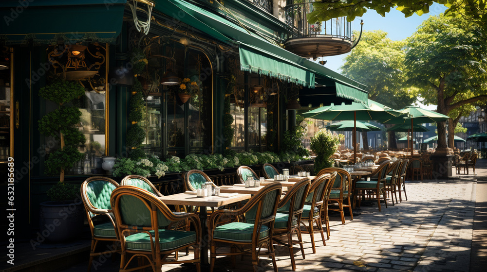 Obraz premium Outdoor cafe. Generative Ai