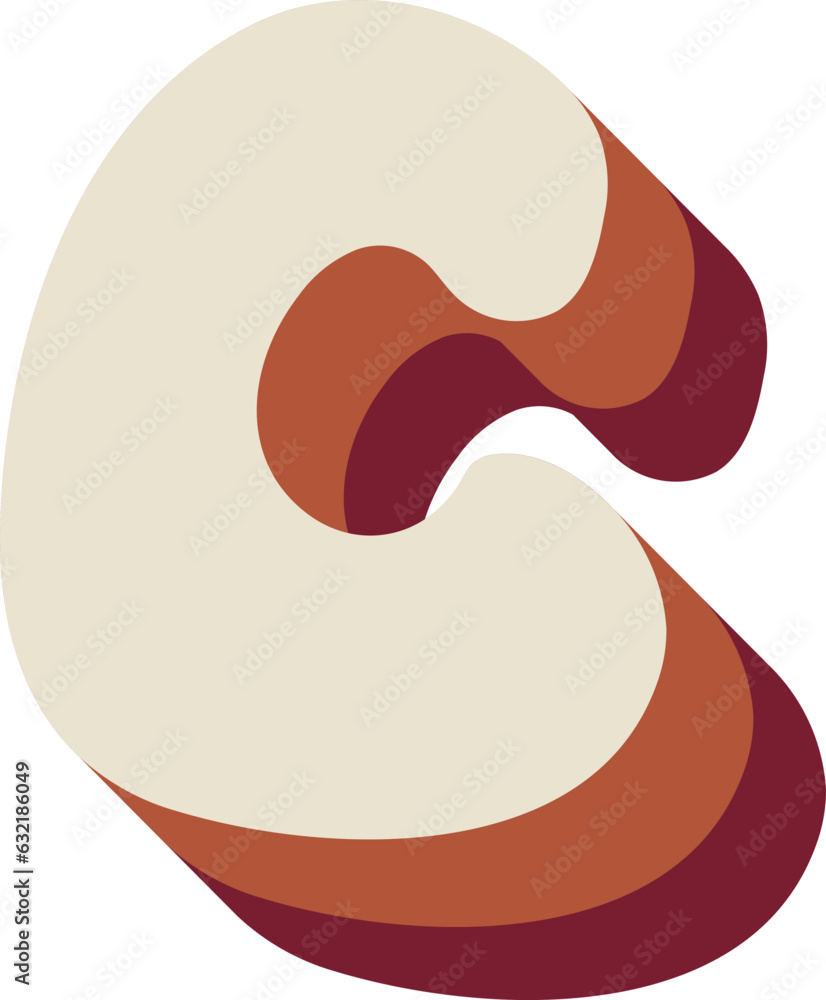 C Letters Retro Wavy Text Alphabet Papercut Font C Letters Retro Wavy Text Alphabet Papercut Font