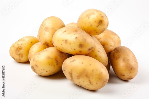 Happy National Potato Day! Celebrate with fresh, white potatoes - isolated on a colorful background. Generative AI