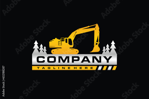 excavator tree construction logo