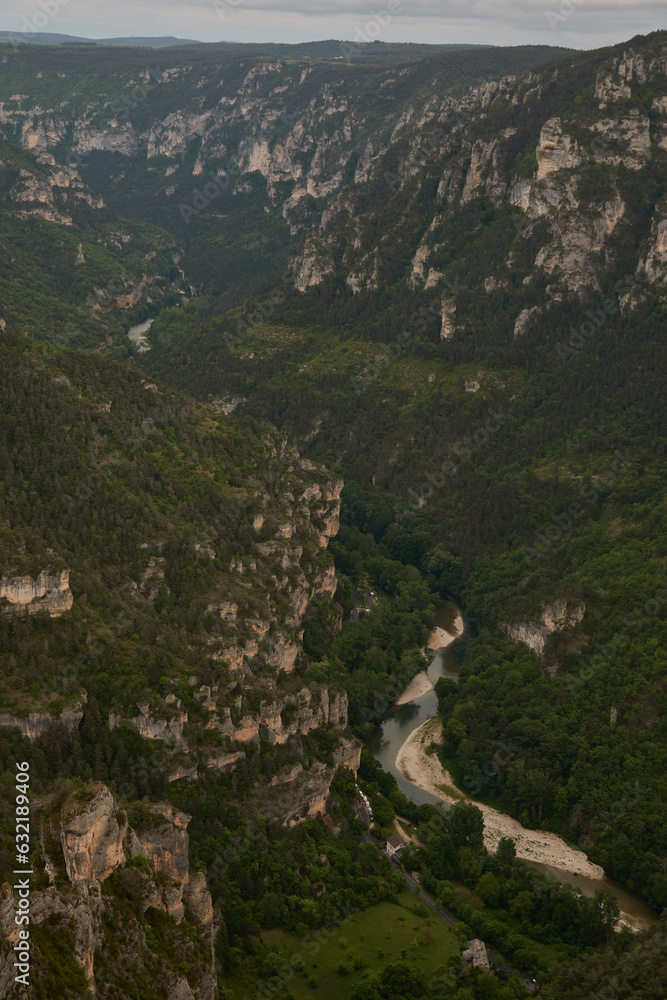Panoramic view of the Gorges du Tarn. France