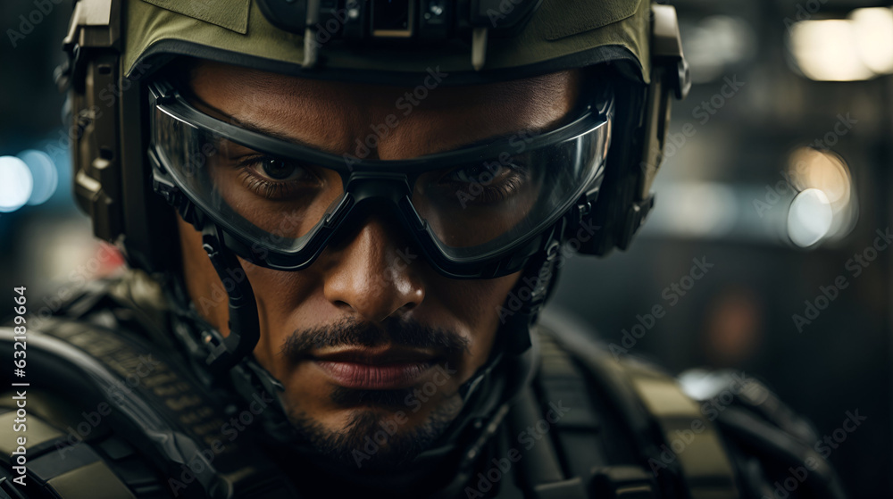 portrait of a futuristic soldier in full army gear portrait of a futuristic soldier in full army gear