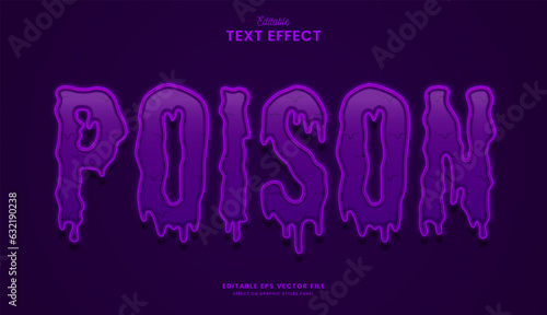 decorative purple poison editable text effect vector design