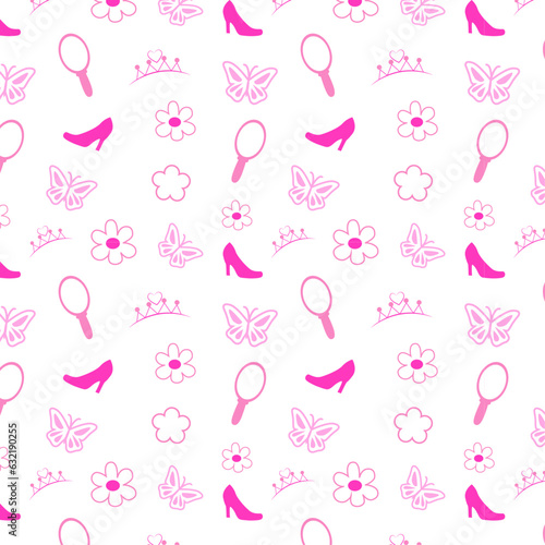 Vector, Pattern of doll and princess accessories