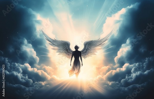 angel in heaven afterlife concept, Generative AI photo