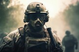 army soldier on war, Generative AI