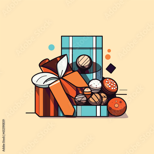 chocolate indulgence gift box clip art illustration