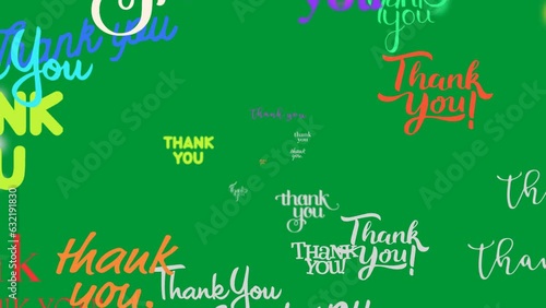 Animated video thank you thank you moving forward on green screen