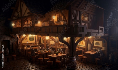 Photographie medieval tavern, Generative AI
