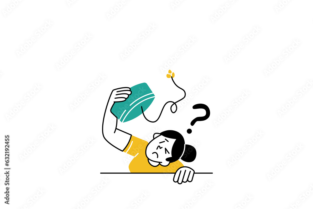 Woman with empty wallet Finance Management Illustration Woman with empty wallet Finance Management Illustration