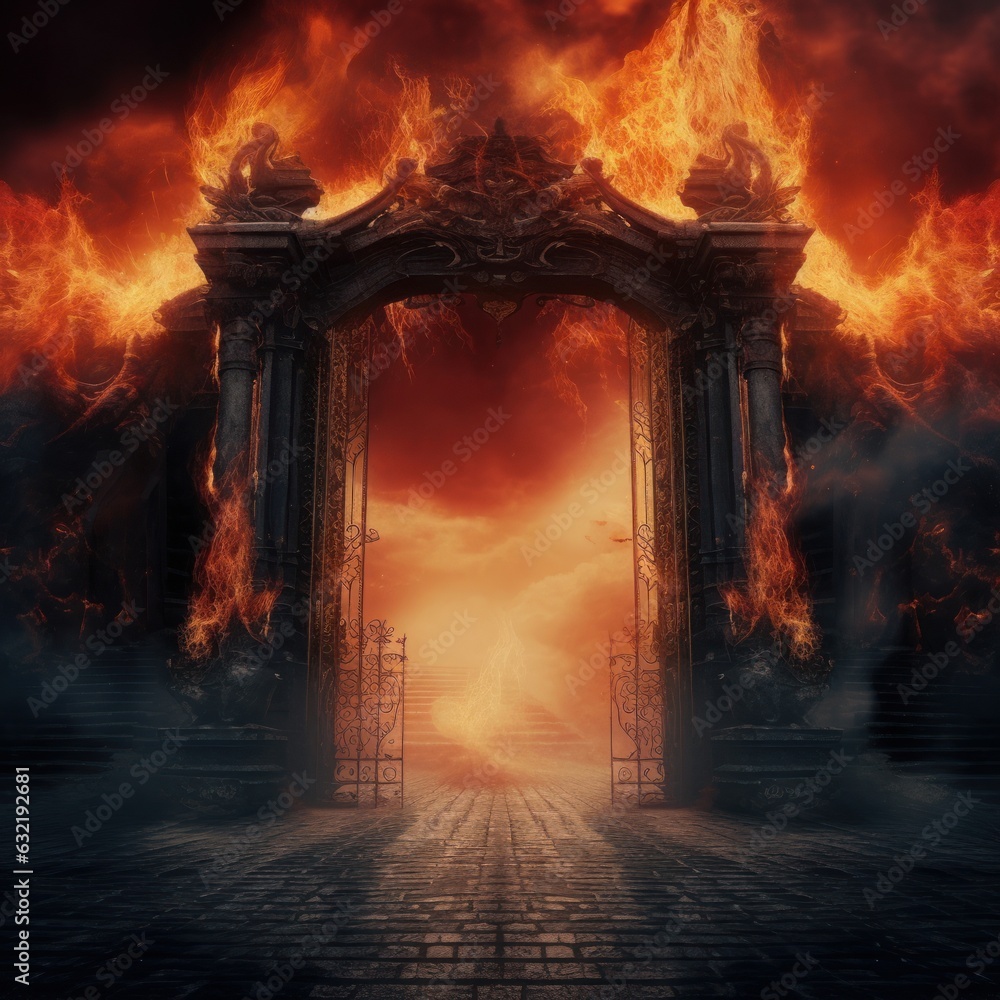 Obraz premium gate of hell, Generative AI
