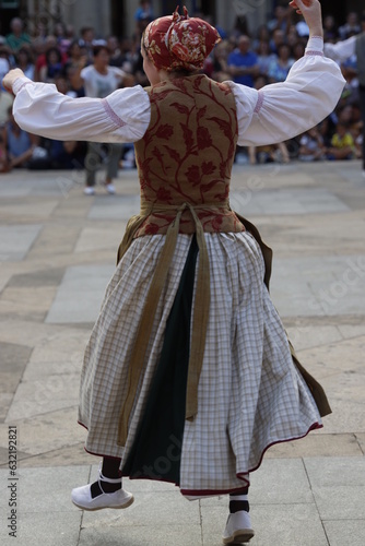 Basque folk dancer in an outdoor festival