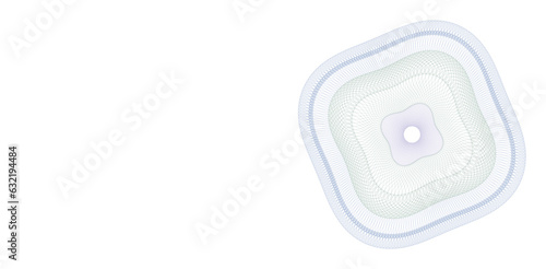 Watermark. Guilloche rosette element. Digital watermark for Security Papers. It can be used as a protective layer for certificate, voucher, banknote, play money design, currency, note, check, ticket,
