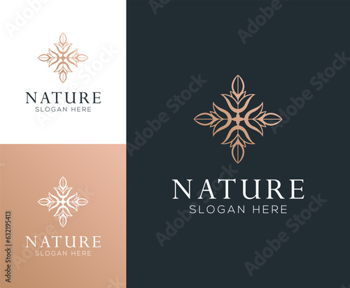 Abstract Elegant Nature Ornament Logo Design Template