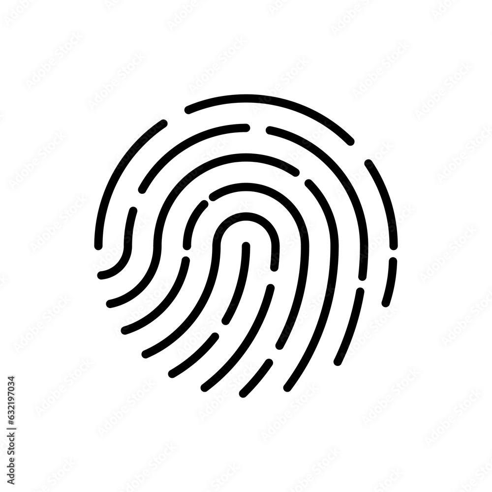 Fingerprint recognition icon isolated on a white background. Vector illustration. Fingerprint recognition icon isolated on a white background. Vector illustration.