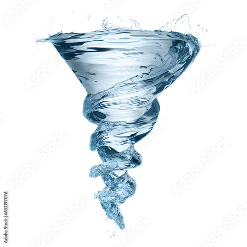water tornado isolated on white background. 