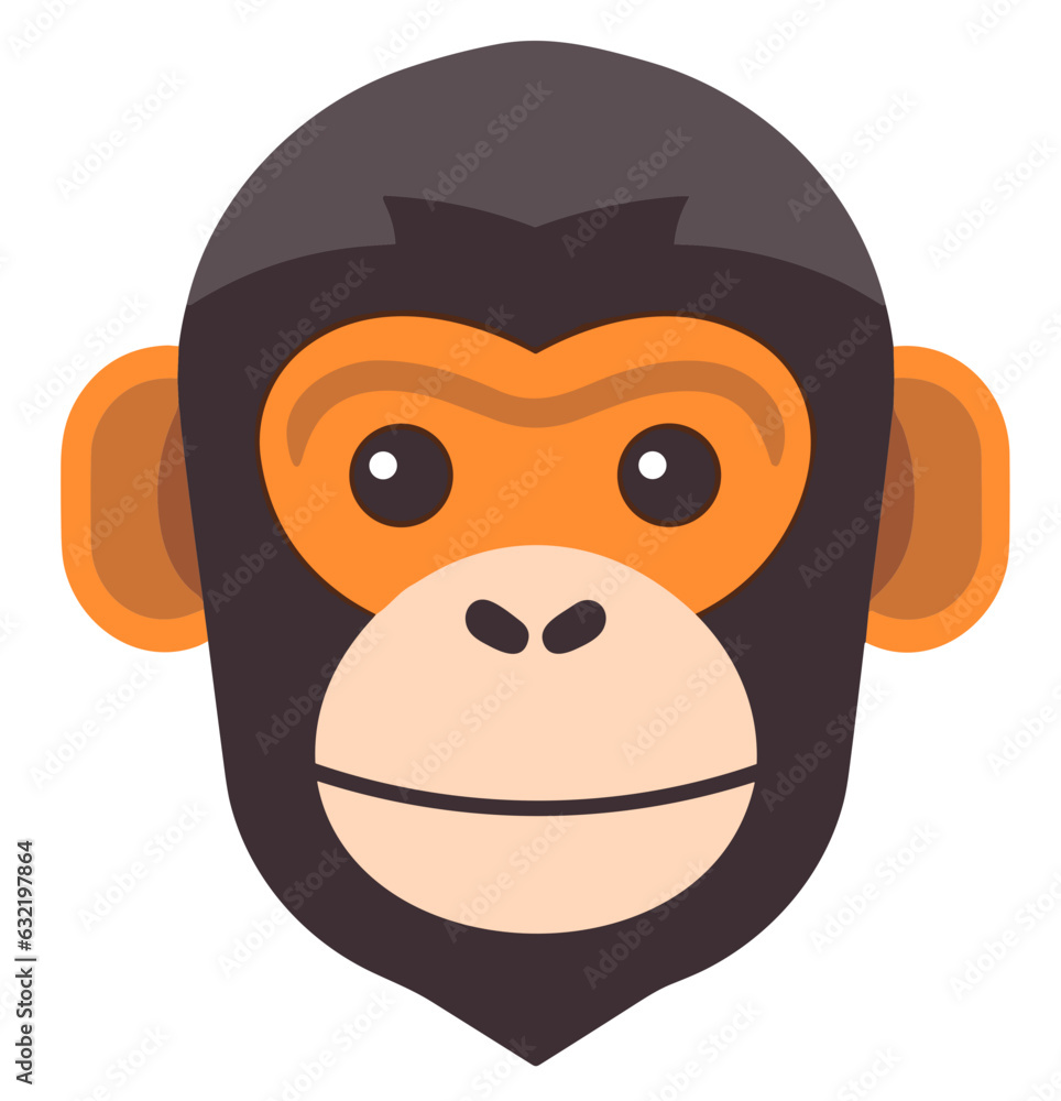 Obraz premium Chimpanzee icon isolated on vector transparent background
