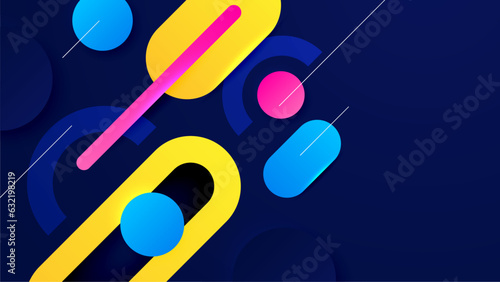 Colorful modern abstract geometric banner with shapes