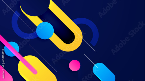 Colorful modern abstract geometric banner with shapes
