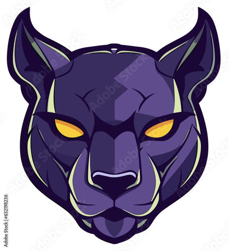 Black panther icon isolated on vector transparent background