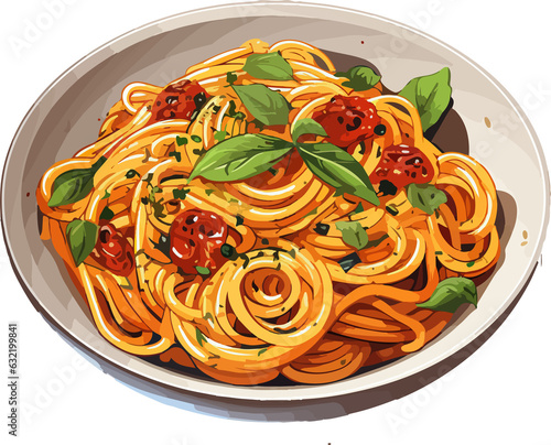 pasta, color pasta vector illustration